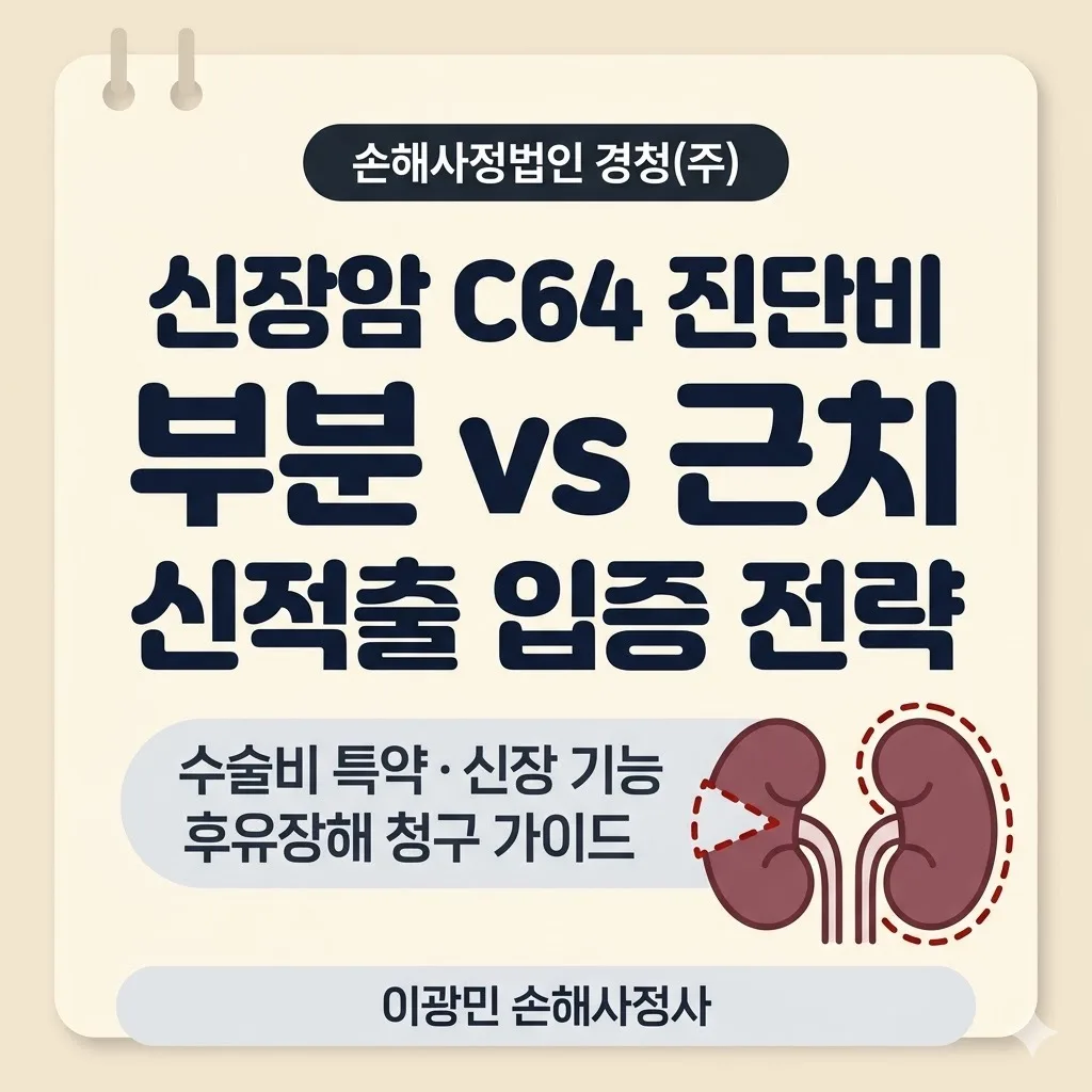 신장암 C64 진단비·신장 기능 후유장해: 부분 vs 근치적 신적출 입증 전략