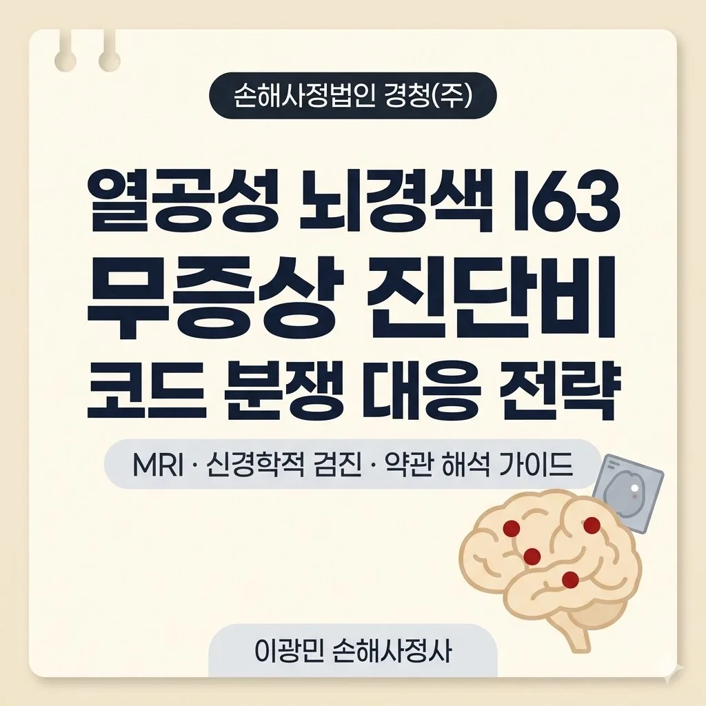 열공성 뇌경색 I63 진단비: 무증상·코드 적용 점검 가이드