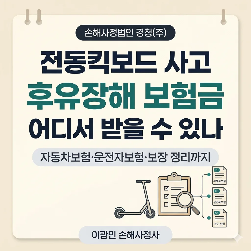 전동킥보드(PM) 사고 후유장해 보험금, 어디서 받을 수 있나