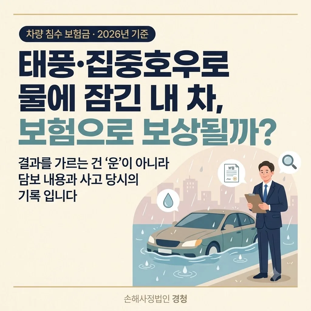 차량 침수 보험금, 자차보험으로 어디까지 보상받나