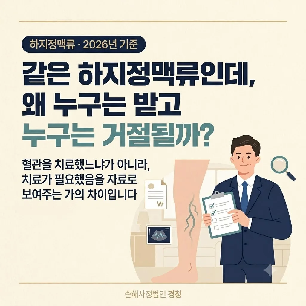 하지정맥류 보험금, ‘미용 vs 치료’가 가른다: 역류 입증·비급여 시술 보장 전략