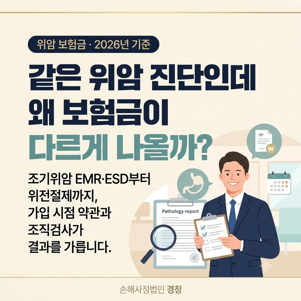 위암 진단비·위절제술 후유 보험금: EMR·ESD·위전절제 단계별 청구 전략