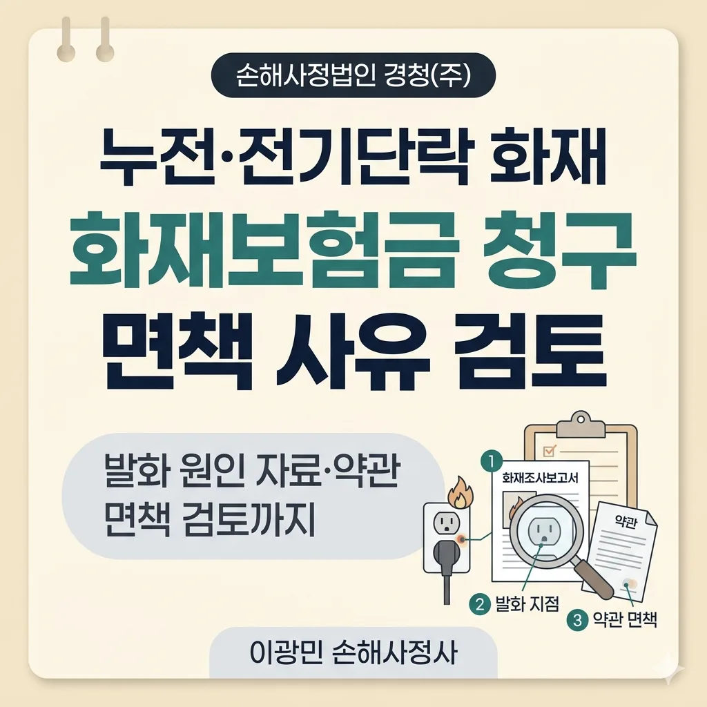 누전·전기단락 화재 보험금: 발화 원인 자료와 면책 사유 검토