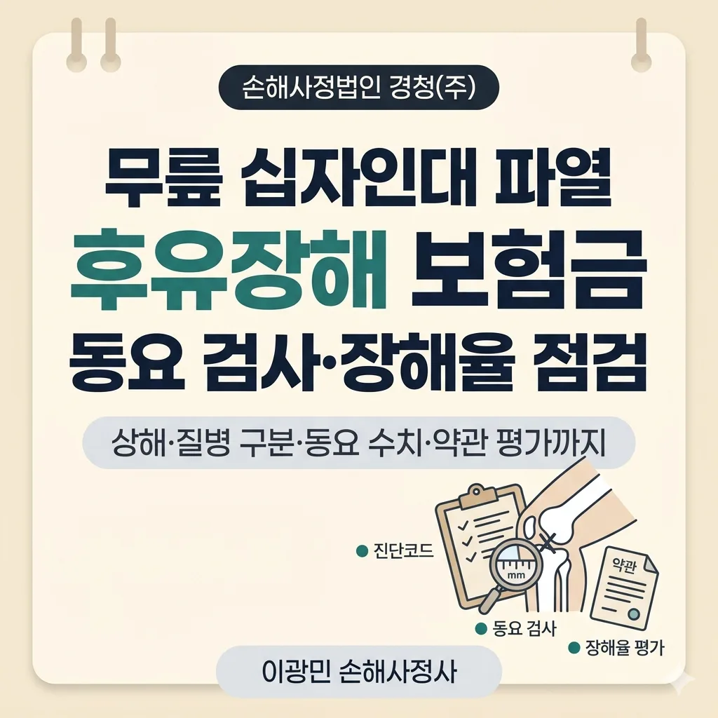 무릎 십자인대 파열 후유장해 보험금: 동요 검사·장해율·기왕증 입증 전략