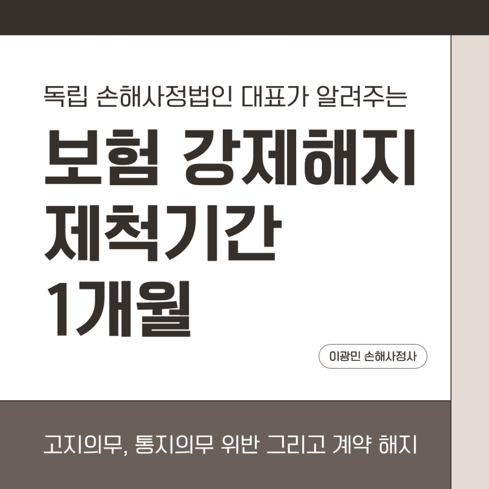 보험 강제해지와 제척기간(1개월): ‘안 날’ 기산점과 분쟁 대응