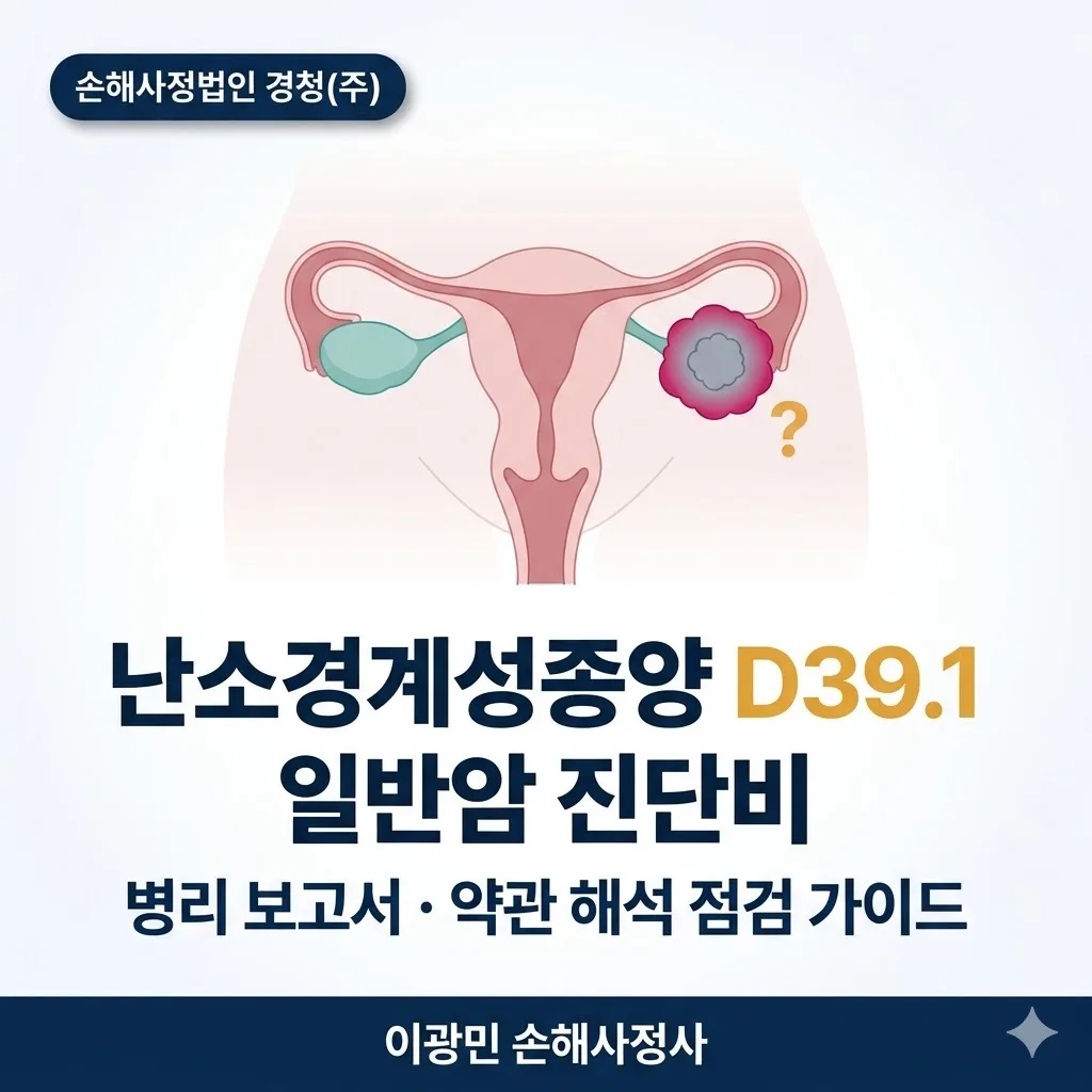 난소경계성종양 D39.1 일반암 진단비: 병리 보고서·약관 해석 점검 가이드