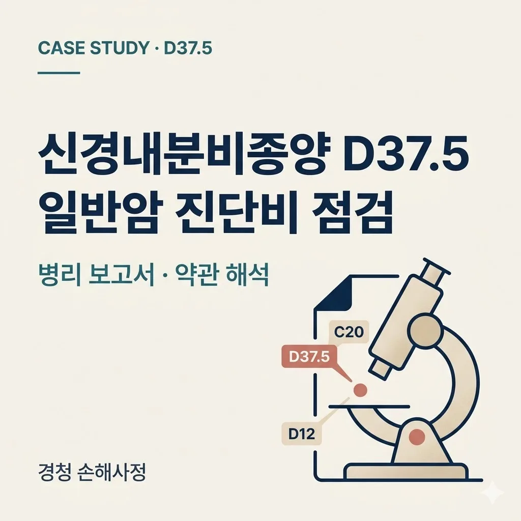 신경내분비종양 D37.5 일반암 진단비: 병리 보고서·약관 해석 점검 가이드