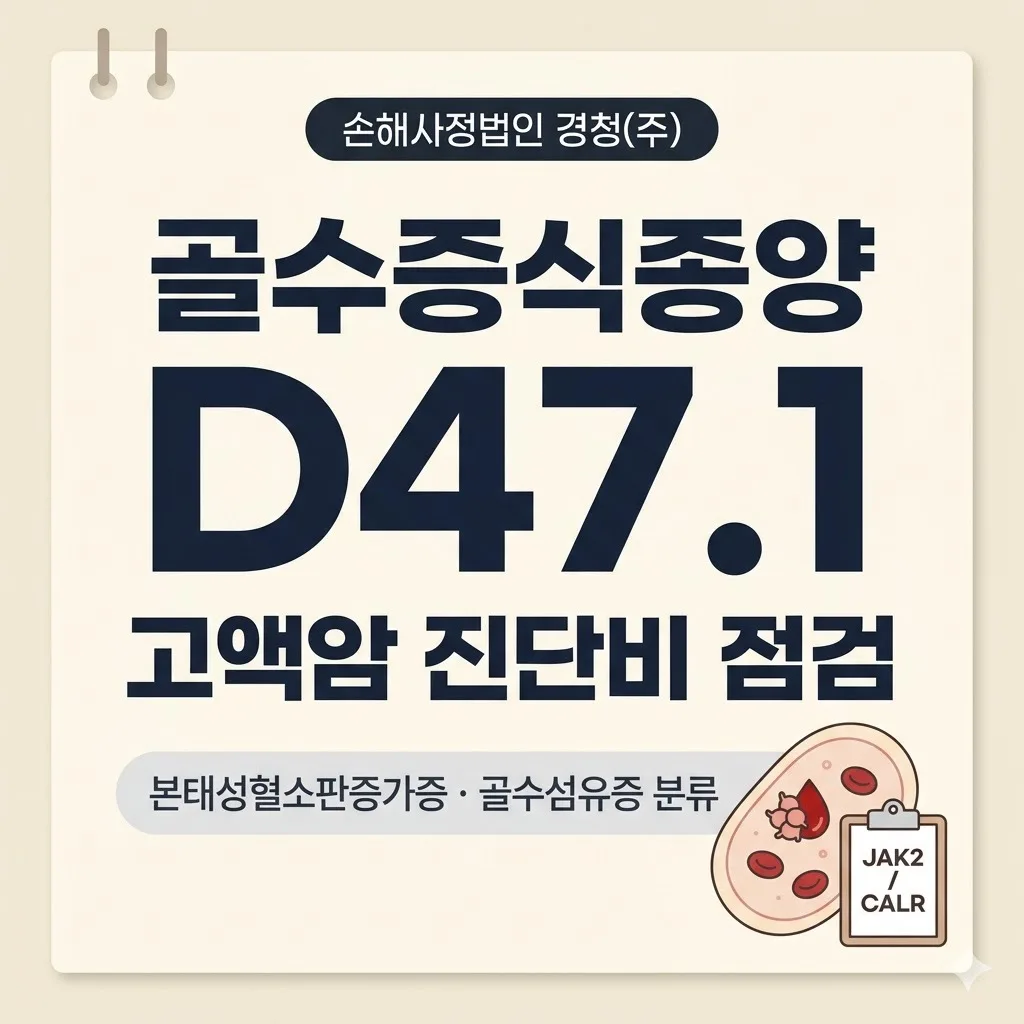 골수증식종양 D47.1·고액암 진단비: 본태성혈소판증가증·골수섬유증 분류 점검 가이드
