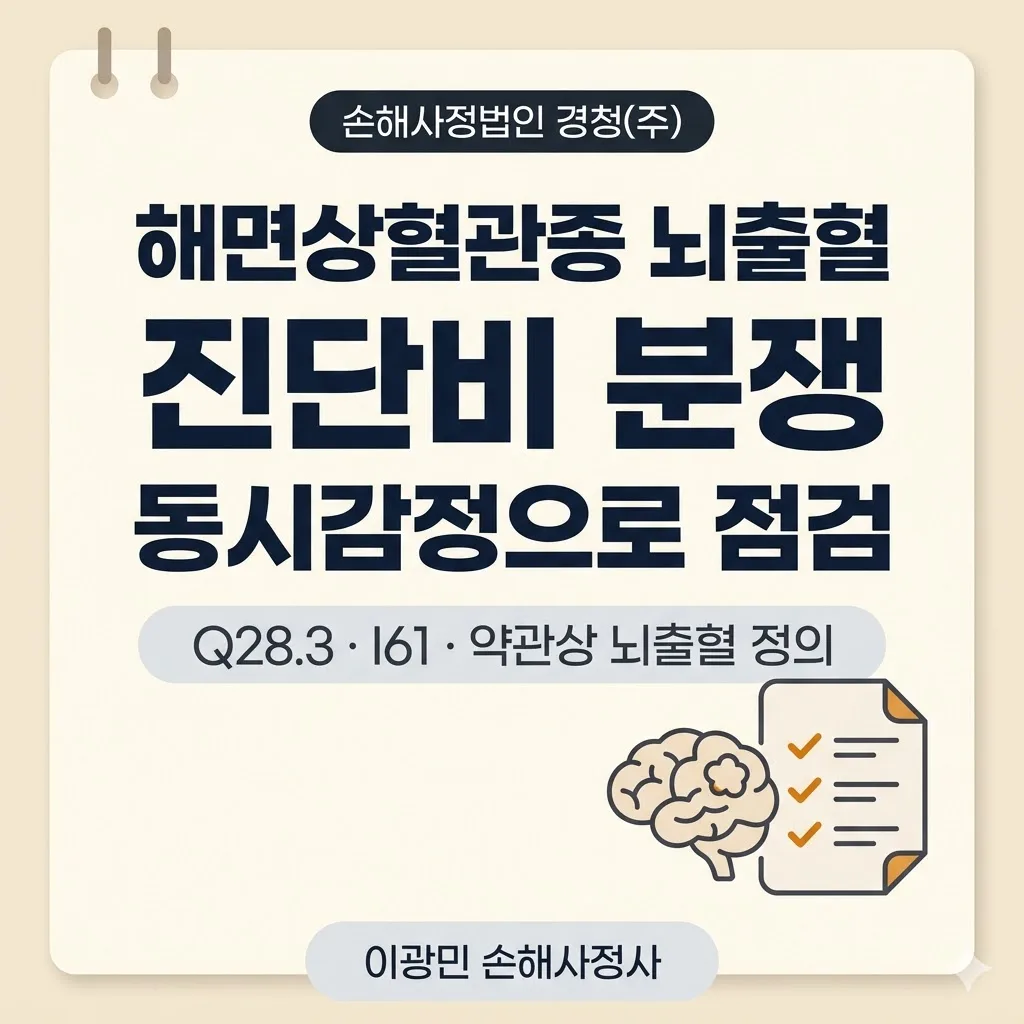 해면상혈관종 동시감정 사례: 뇌출혈(I61) 진단비 코드 분쟁 점검 가이드